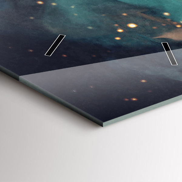 Ceas vertical de perete din sticlă Imagine abstractă