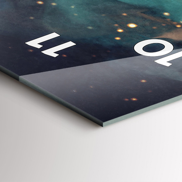 Ceas vertical de perete din sticlă Imagine abstractă