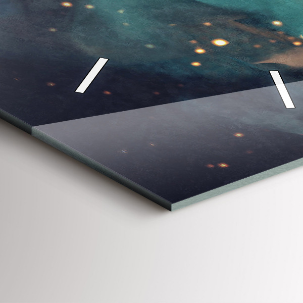 Ceas vertical de perete din sticlă Imagine abstractă