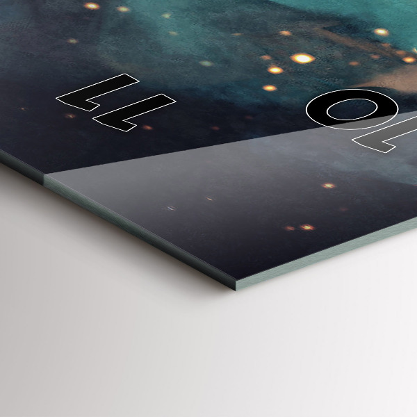 Ceas vertical de perete din sticlă Imagine abstractă