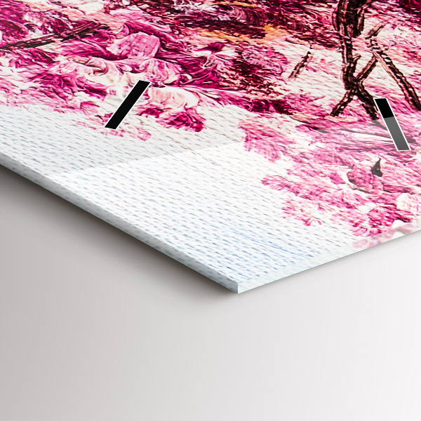 Ceas vertical de perete din sticlă Mozaic de copac