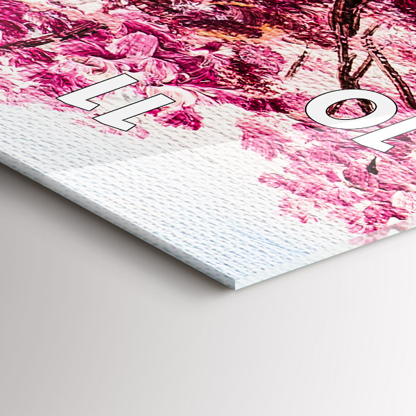 Ceas vertical de perete din sticlă Mozaic de copac