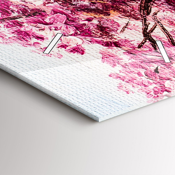 Ceas vertical de perete din sticlă Mozaic de copac