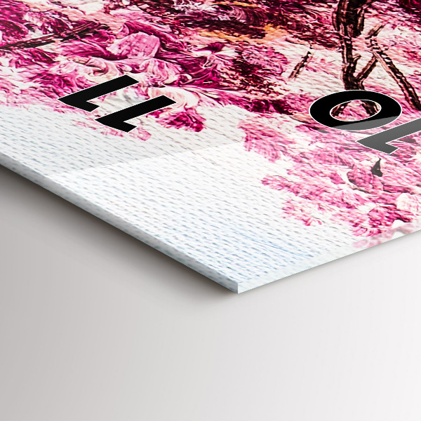 Ceas vertical de perete din sticlă Mozaic de copac