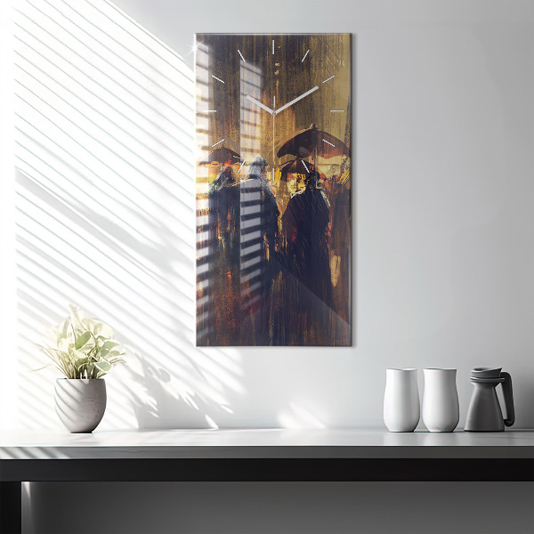 Ceas vertical de perete din sticlă Impresionismul în artă Rynek