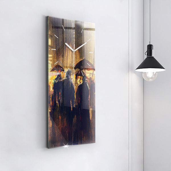 Ceas vertical de perete din sticlă Impresionismul în artă Rynek