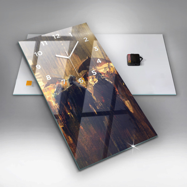 Ceas vertical de perete din sticlă Impresionismul în artă Rynek