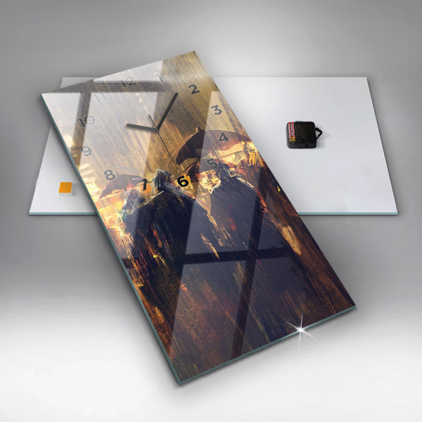 Ceas vertical de perete din sticlă Impresionismul în artă Rynek