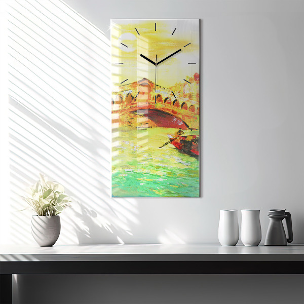 Ceas vertical de perete din sticlă Podul Rialto din Veneția