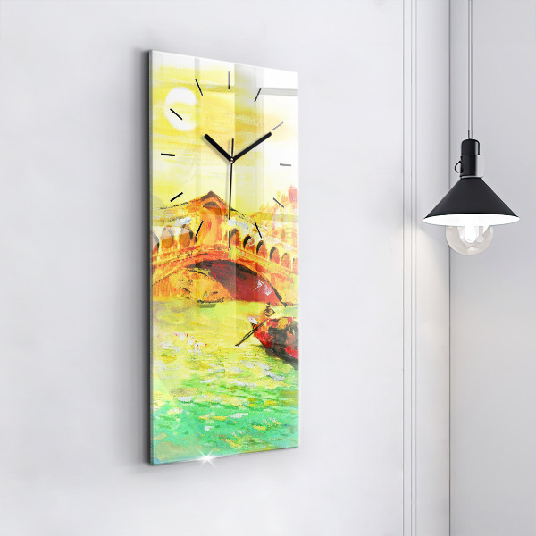 Ceas vertical de perete din sticlă Podul Rialto din Veneția