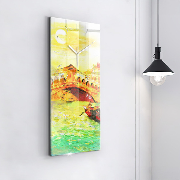 Ceas vertical de perete din sticlă Podul Rialto din Veneția