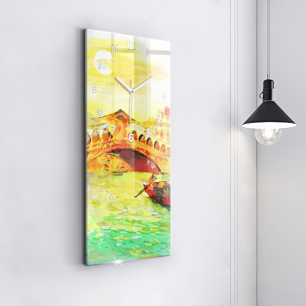 Ceas vertical de perete din sticlă Podul Rialto din Veneția