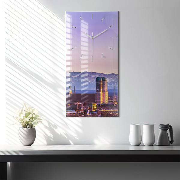 Ceas vertical de perete din sticlă Alpii germani Munchen