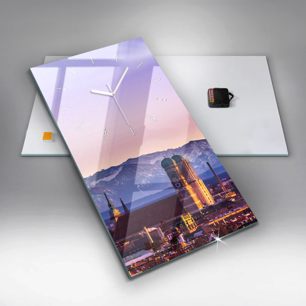 Ceas vertical de perete din sticlă Alpii germani Munchen