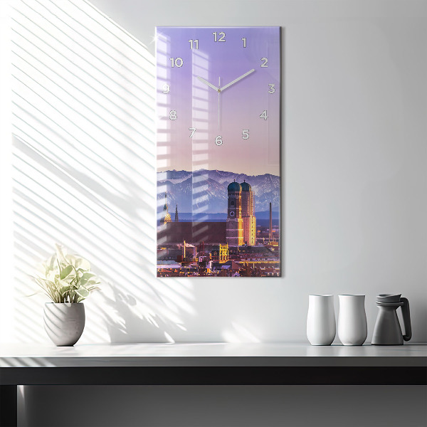 Ceas vertical de perete din sticlă Alpii germani Munchen