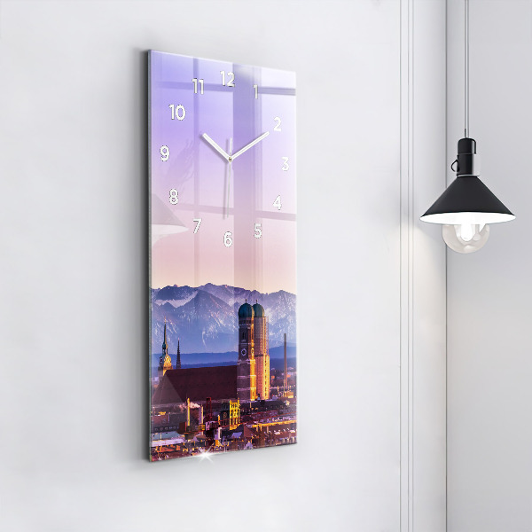 Ceas vertical de perete din sticlă Alpii germani Munchen