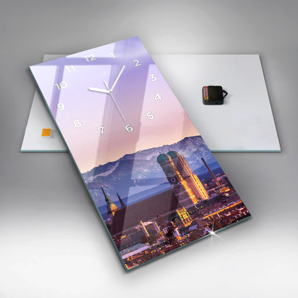 Ceas vertical de perete din sticlă Alpii germani Munchen