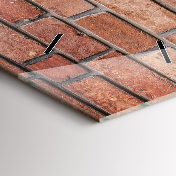 Ceas vertical de perete din sticlă Zid de cărămidă