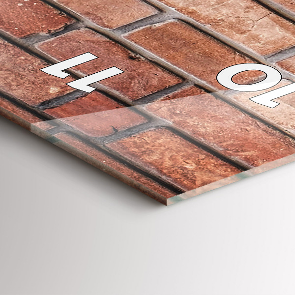 Ceas vertical de perete din sticlă Zid de cărămidă