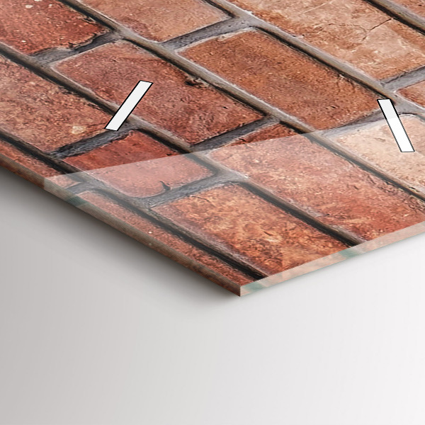 Ceas vertical de perete din sticlă Zid de cărămidă