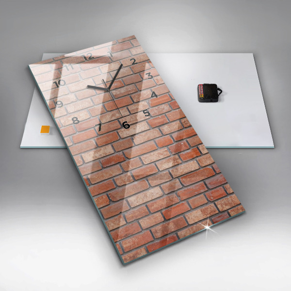 Ceas vertical de perete din sticlă Zid de cărămidă