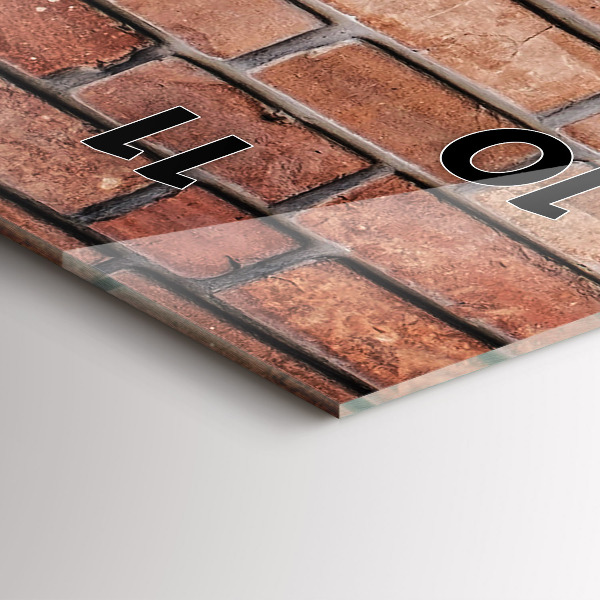 Ceas vertical de perete din sticlă Zid de cărămidă