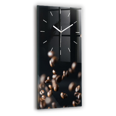 Ceas vertical de perete din sticlă Boabe de cafea