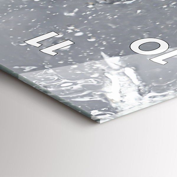 Ceas vertical de perete din sticlă Citrice în apă