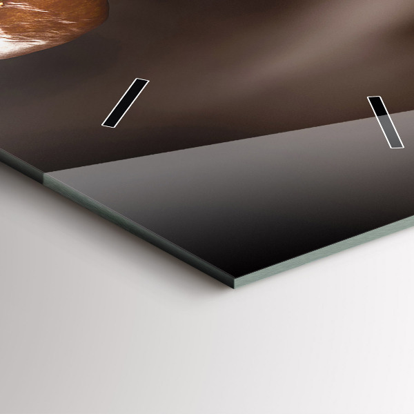 Ceas vertical de perete din sticlă Cafea fierbinte