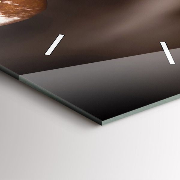 Ceas vertical de perete din sticlă Cafea fierbinte