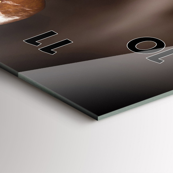 Ceas vertical de perete din sticlă Cafea fierbinte