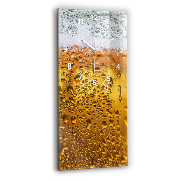 Ceas vertical de perete din sticlă O cană de bere