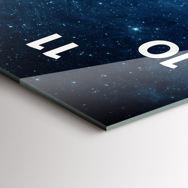 Ceas vertical de perete din sticlă Pământul și galaxia - NASA