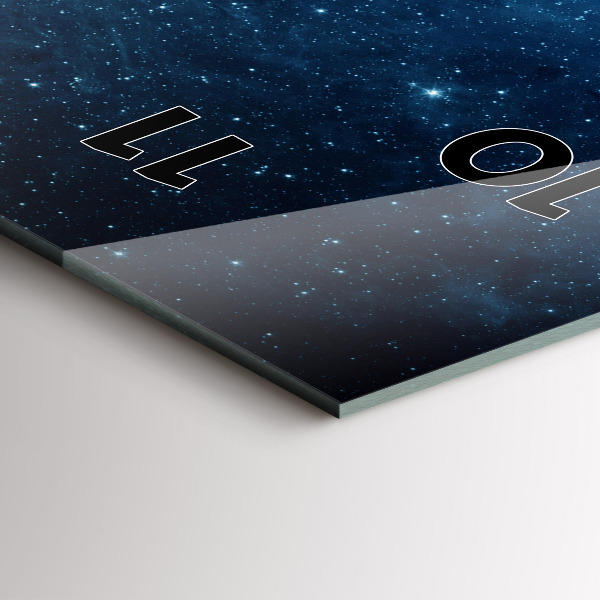 Ceas vertical de perete din sticlă Pământul și galaxia - NASA