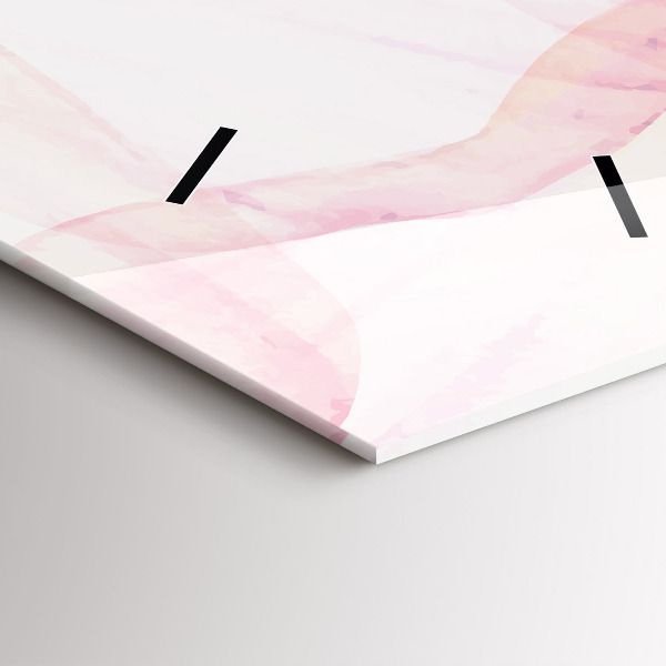 Ceas vertical de perete din sticlă Petale de acuarelă