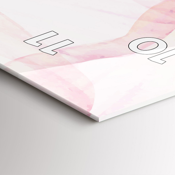 Ceas vertical de perete din sticlă Petale de acuarelă