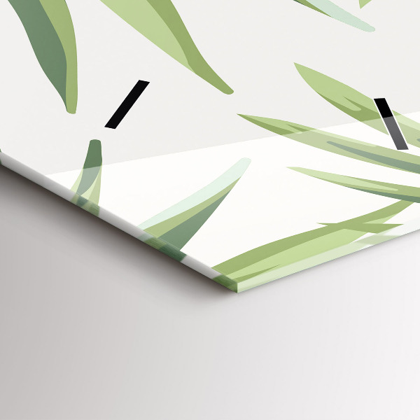 Ceas vertical de perete din sticlă Model tropical