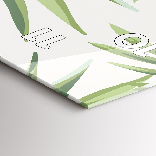 Ceas vertical de perete din sticlă Model tropical