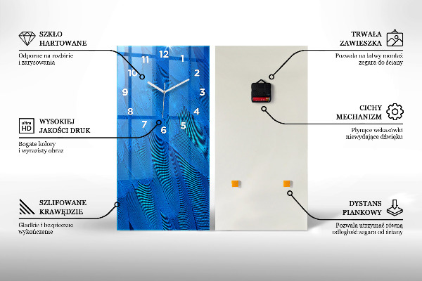 Ceas vertical de perete din sticlă Model tropical