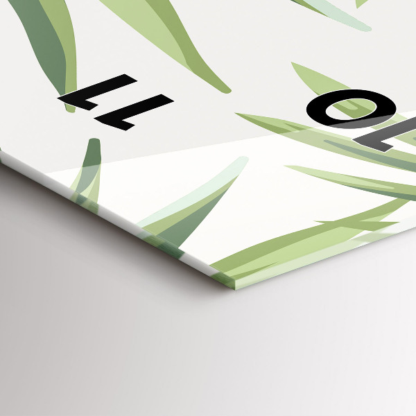 Ceas vertical de perete din sticlă Model tropical