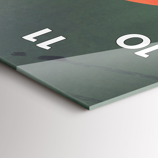 Ceas vertical de perete din sticlă Samurai în pădure