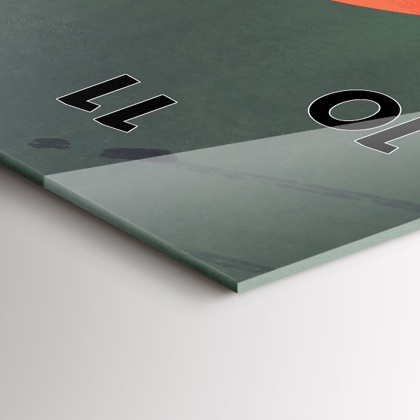 Ceas vertical de perete din sticlă Samurai în pădure