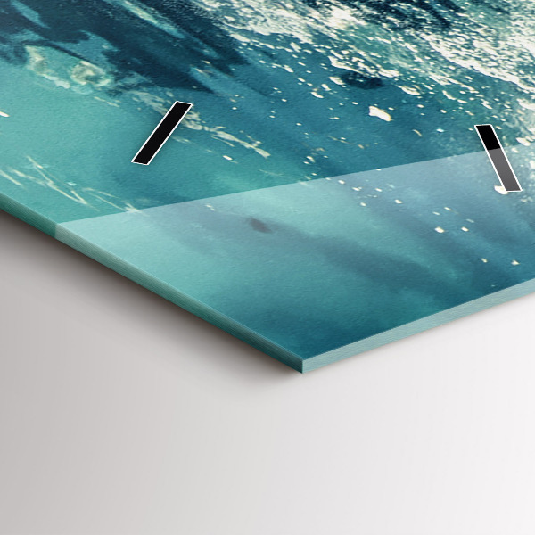 Ceas vertical de perete din sticlă Elefantul înotând în ocean