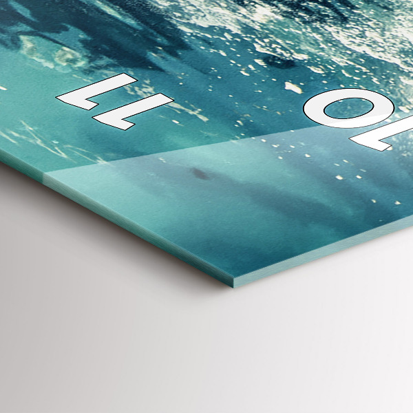 Ceas vertical de perete din sticlă Elefantul înotând în ocean