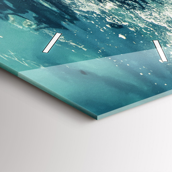 Ceas vertical de perete din sticlă Elefantul înotând în ocean