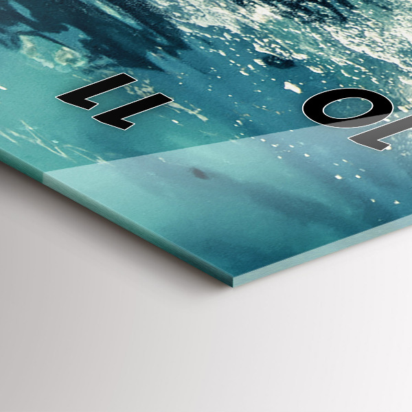 Ceas vertical de perete din sticlă Elefantul înotând în ocean