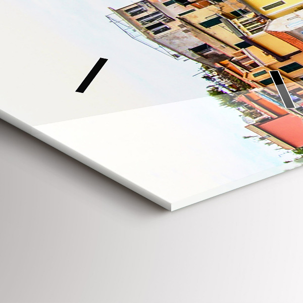 Ceas vertical de perete din sticlă Coasta Cinque Terre