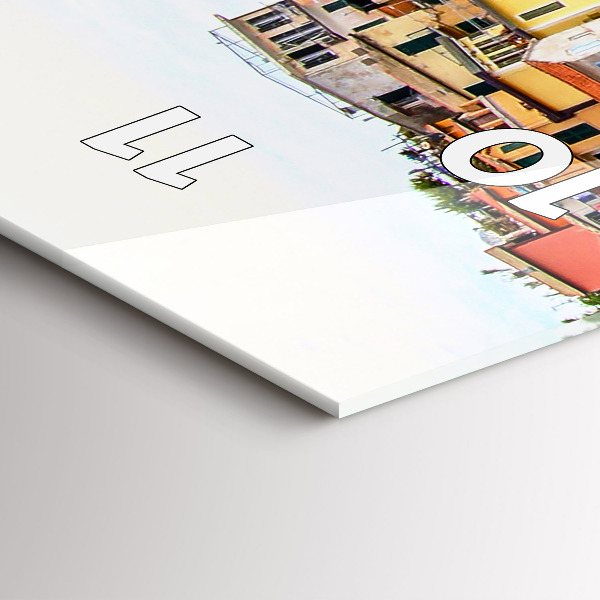 Ceas vertical de perete din sticlă Coasta Cinque Terre