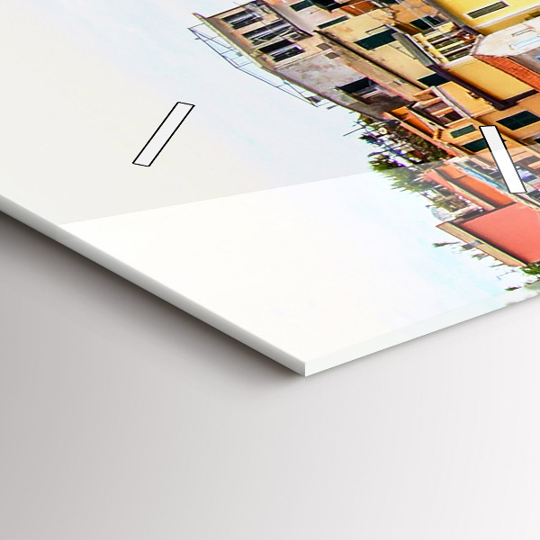 Ceas vertical de perete din sticlă Coasta Cinque Terre