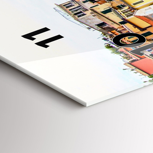 Ceas vertical de perete din sticlă Coasta Cinque Terre